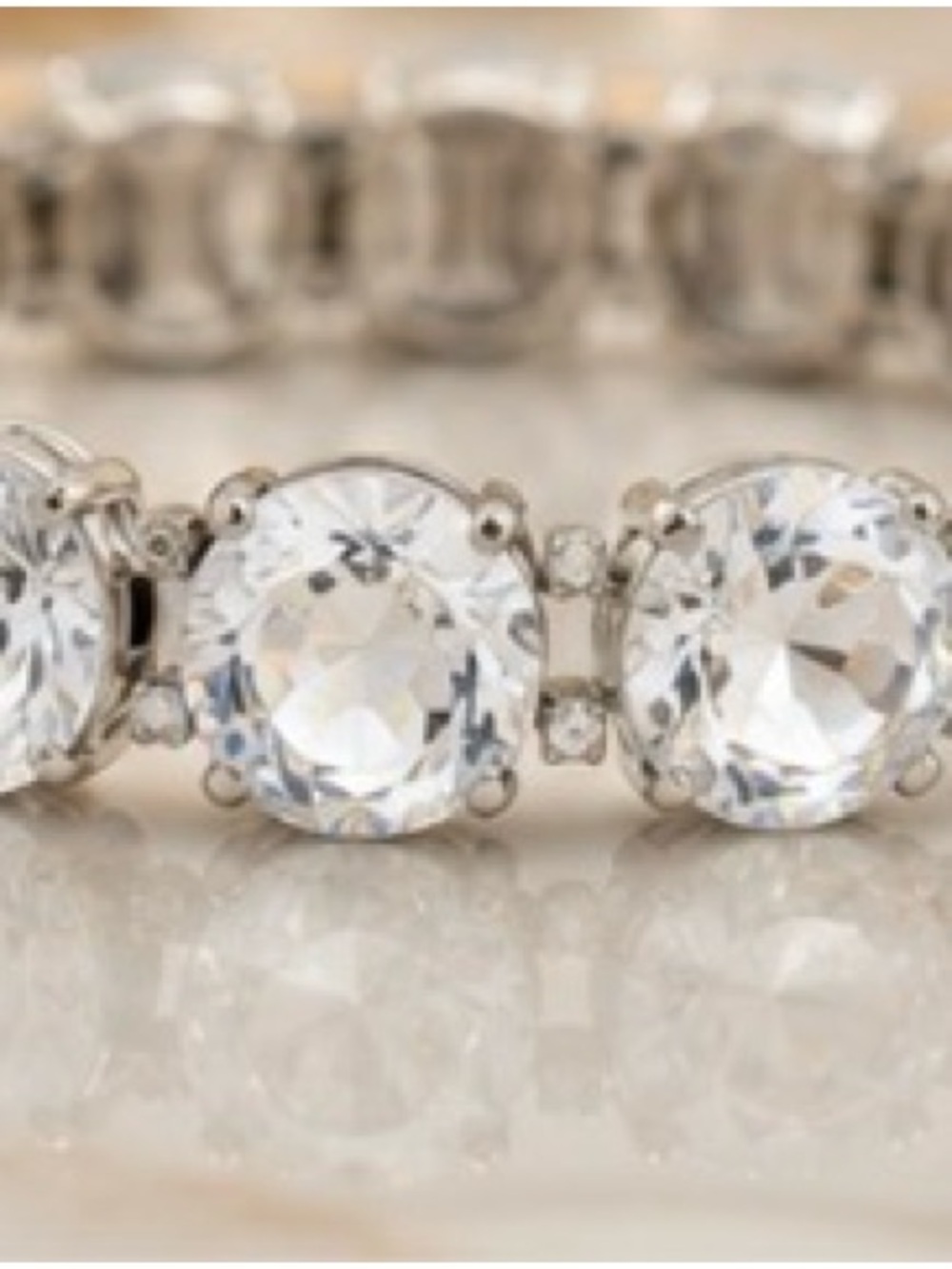 Clear Crystal Stretch Bracelet - Sparkle That Never Fades - Picture 2 of 4